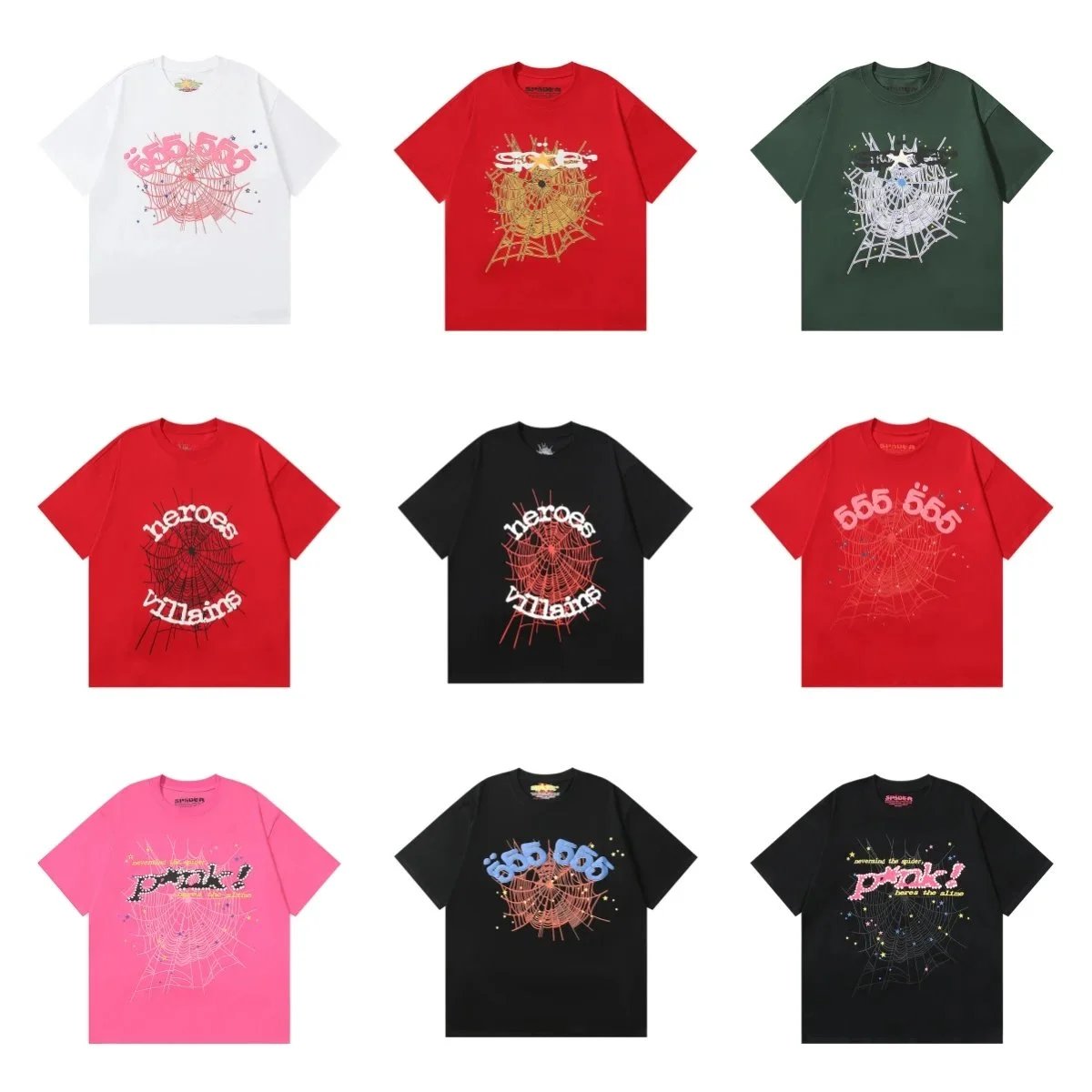 Spider Web Design T-Shirts for Men and Women - Heroes Villains 666 Print