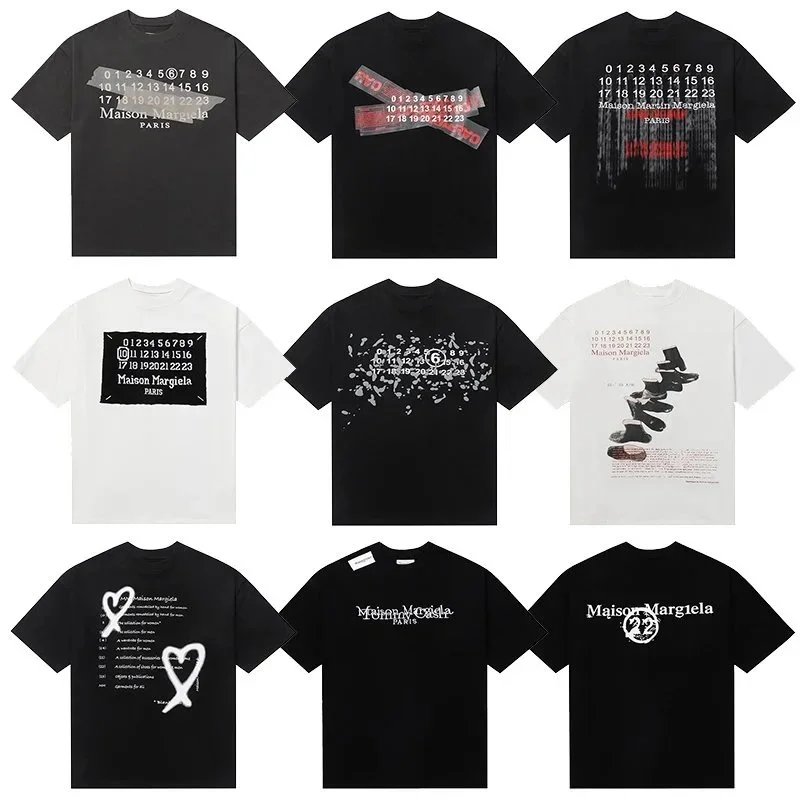 Maison Margiela T-Shirts with Number Print and Logo Design