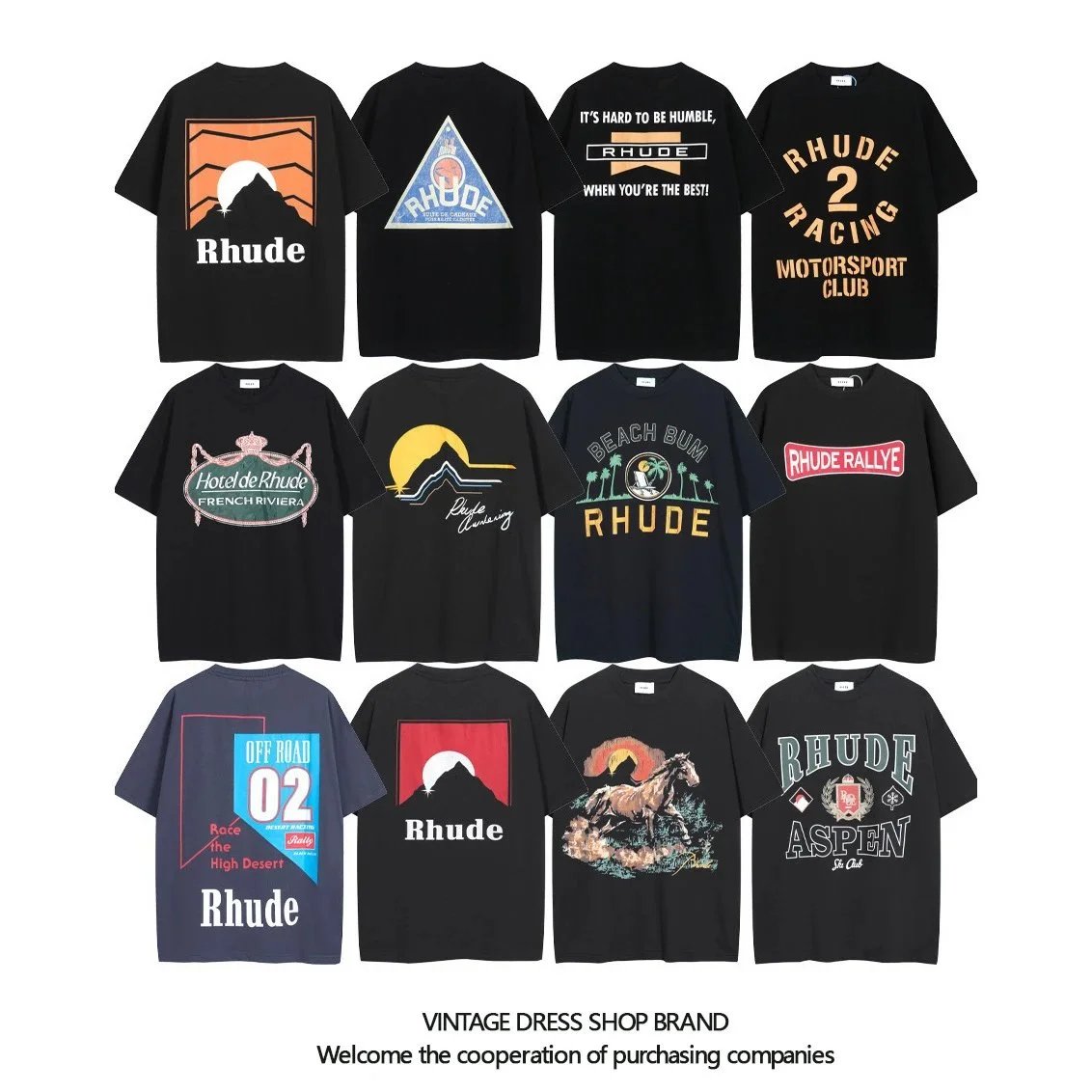 Rhude T-Shirts Collection Vintage Streetwear Fashion