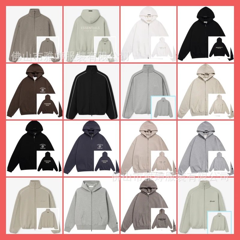 Essentials Hoodie Sweatshirt Zip-Up Jacket Men Women Casual Streetwear