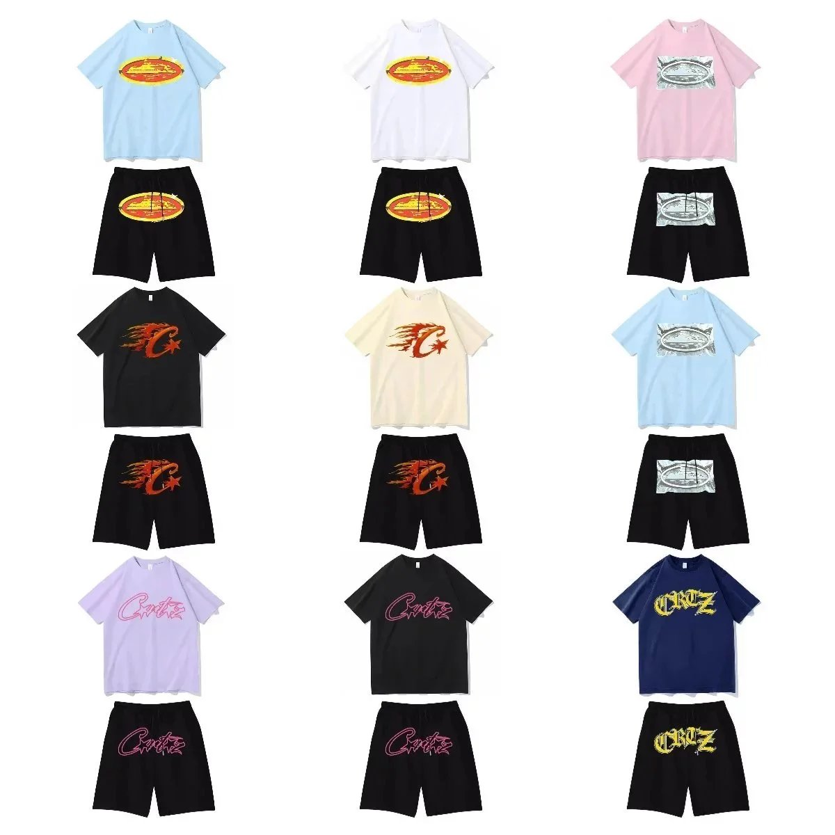 CROZ T-Shirt and Shorts Set Fashion Streetwear Collection