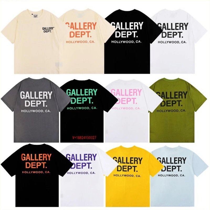 Gallery Dept T-Shirt Hollywood CA Logo Print Men's Casual Tee