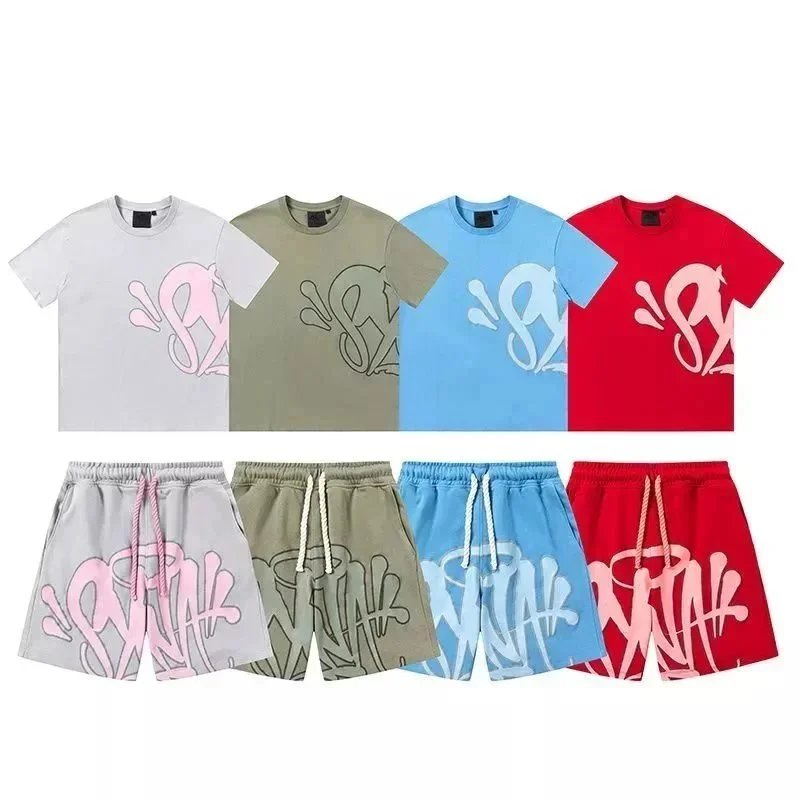 WINK Graffiti Print T-Shirt and Shorts Set for Men Women