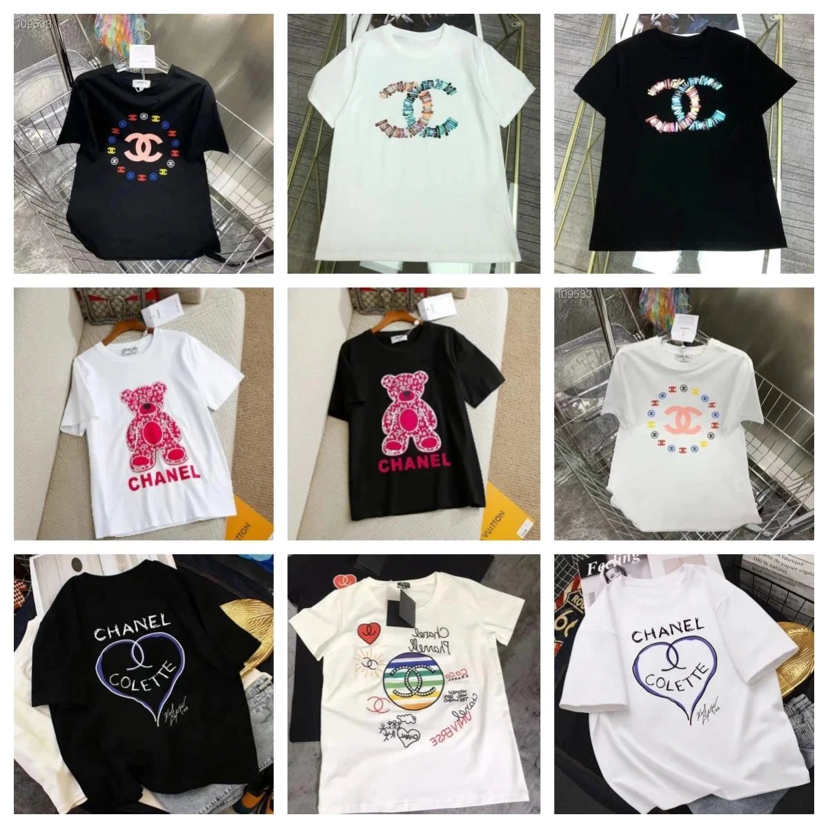 Chanel Logo Bear T-Shirt Women Fashion Casual Top