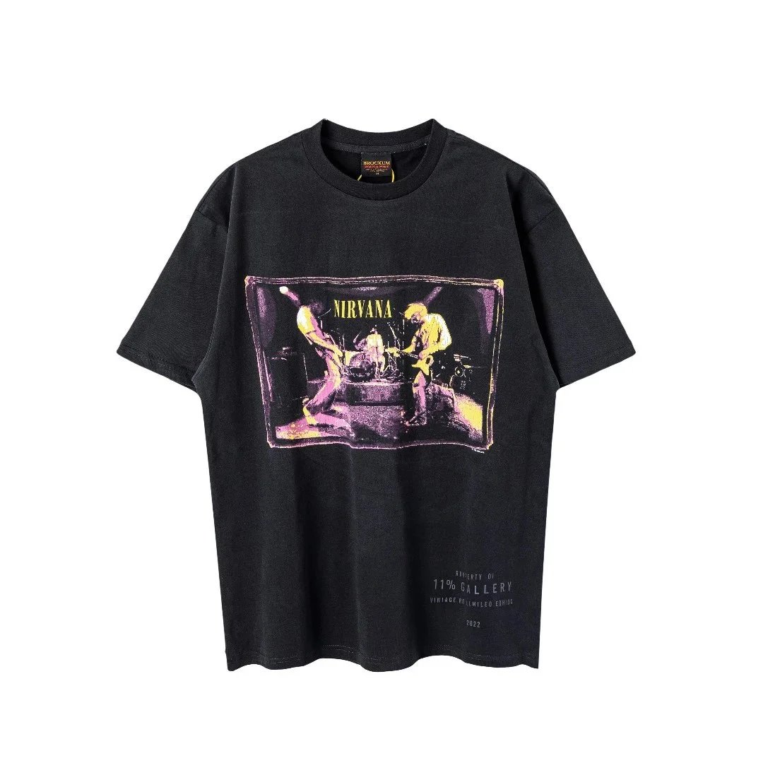 Nirvana Band Performance T-Shirt Black Vintage Design