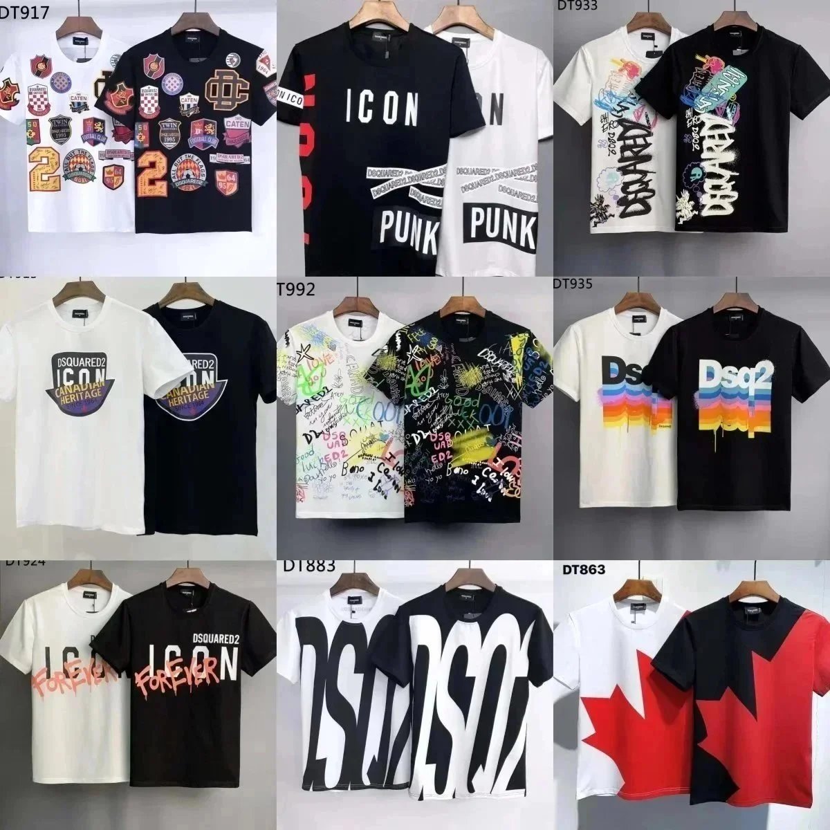 DSQUARED2 Icon Punk T-Shirts for Men Fashion Streetwear