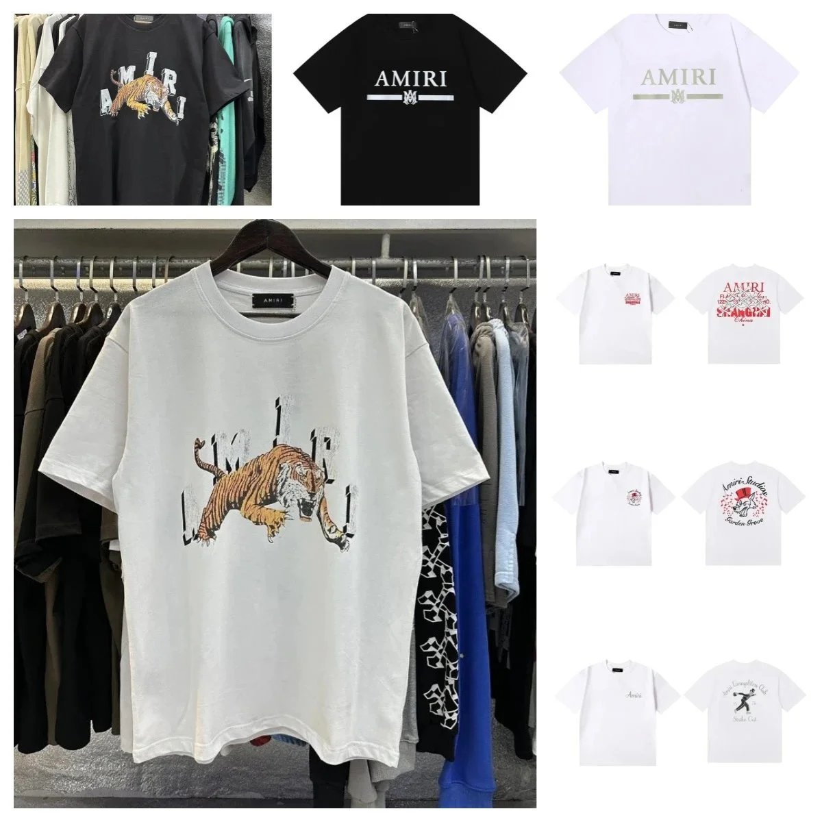 AMIRI Tiger Print T-Shirt Men's Fashion Streetwear