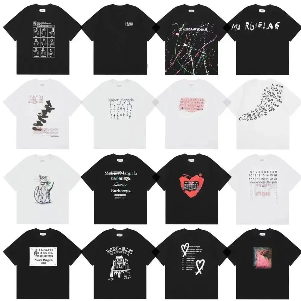 Maison Margiela T-Shirts Collection Black and White Graphic Tees