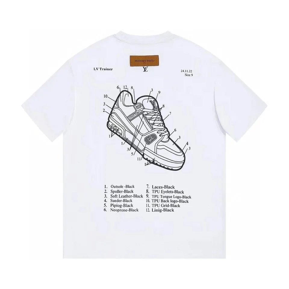 LV Trainer Sneaker Blueprint T-Shirt White