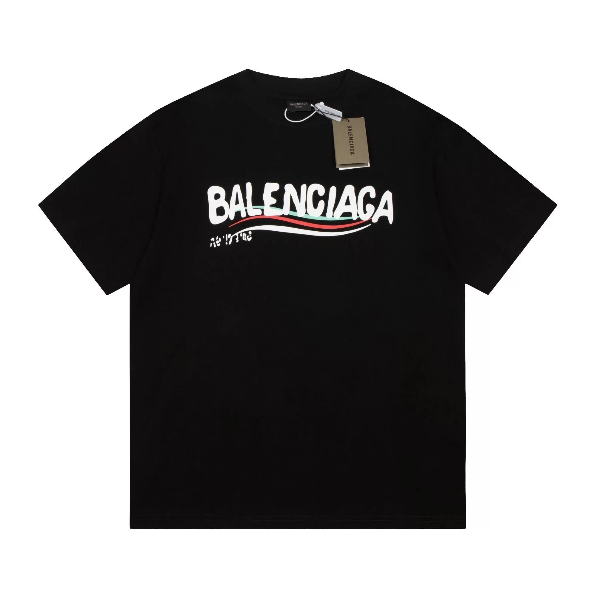 Balenciaga Logo T-Shirt Black Men's Fashion
