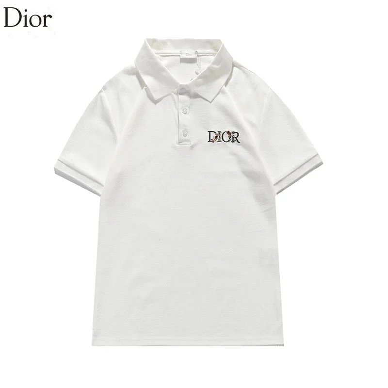 Dior White Embroidered Logo Polo Shirt