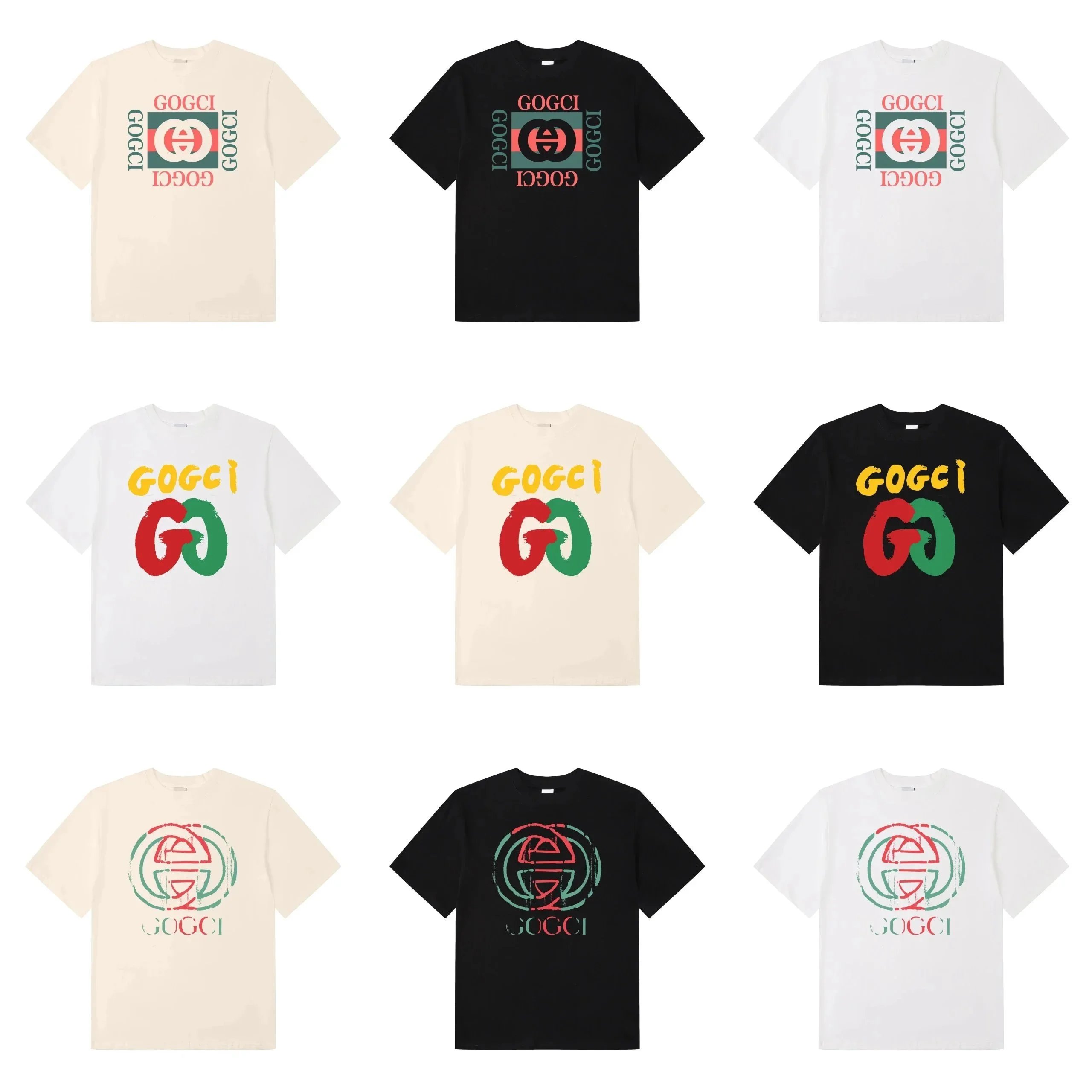 GOGCI Logo Print T-Shirt Men Women Fashion Casual Tee Shirt