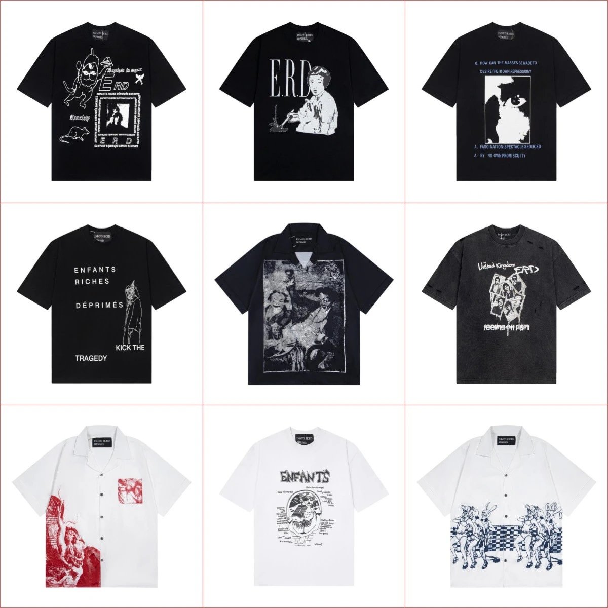 ERD Black and White Graphic T-Shirts Collection