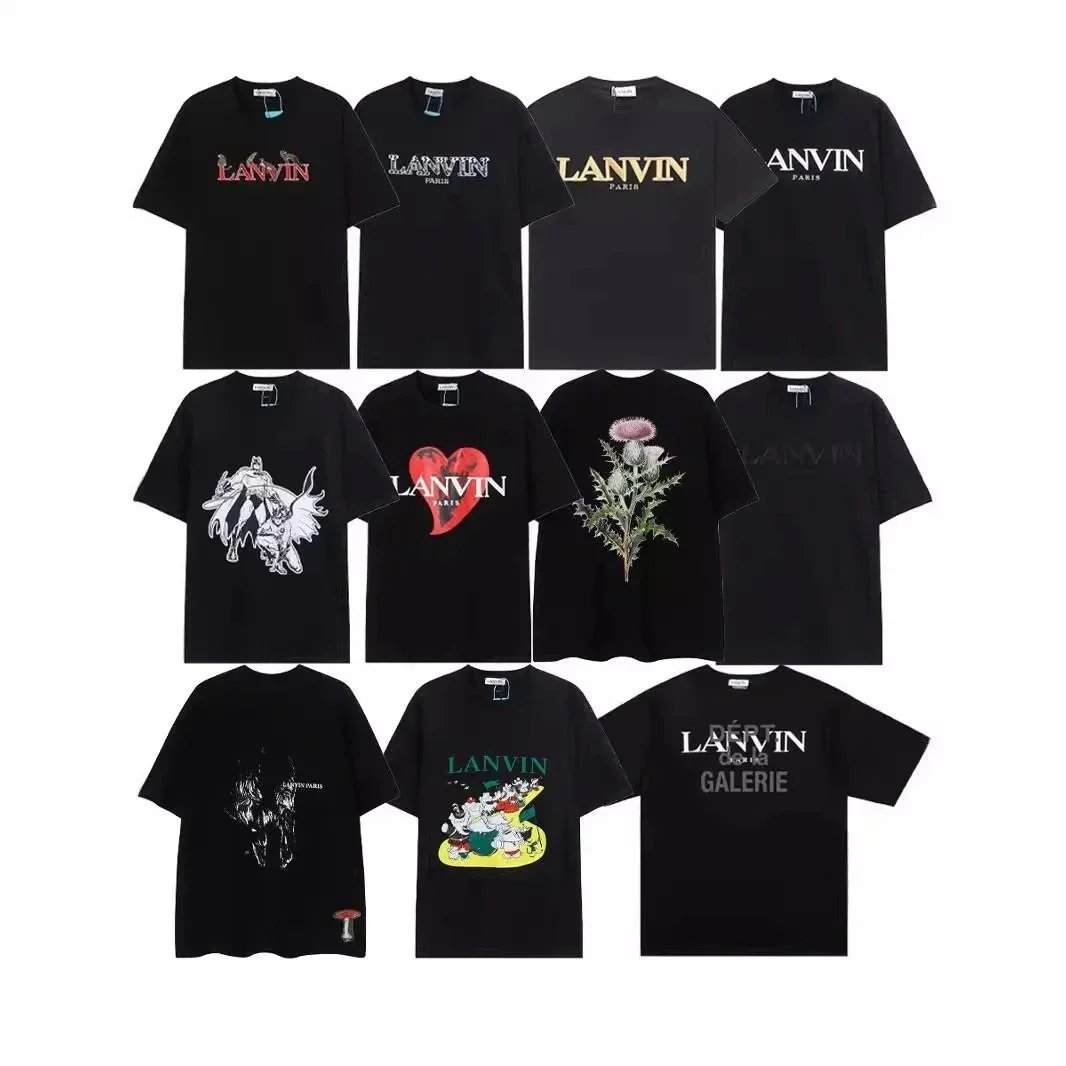 LANVIN Black T-Shirts Collection Paris Fashion Brand