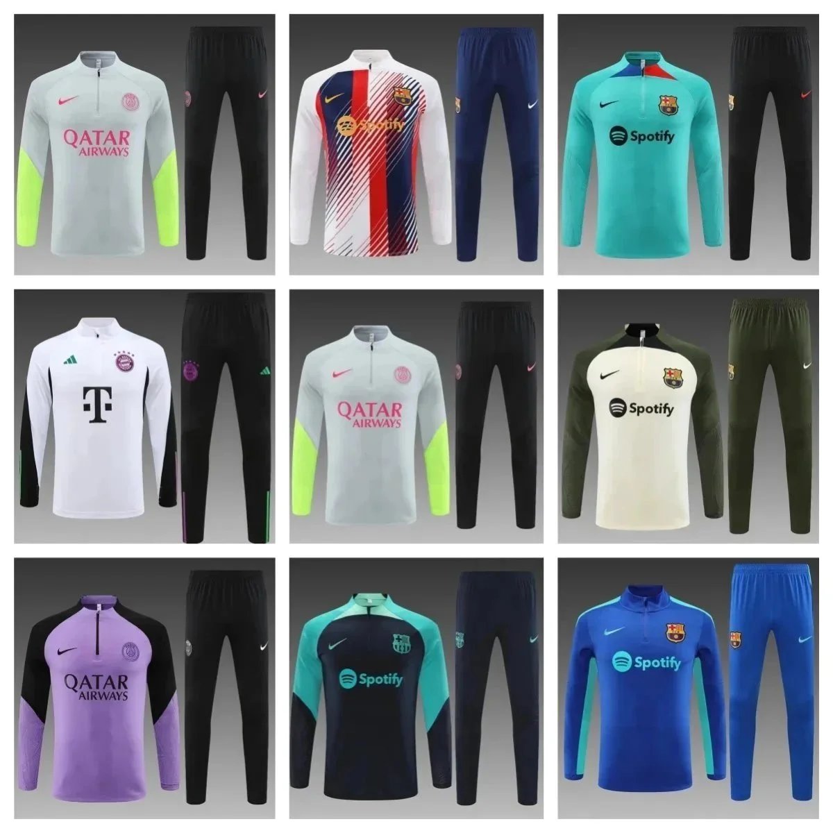 Official Football Training Kits for Men - Nike FC Barcelona and Bayern Munich