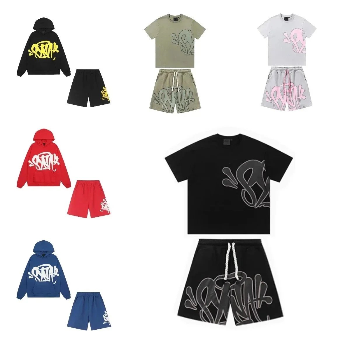 SNAP Graffiti Style Hoodie and Shorts Set for Men and Women