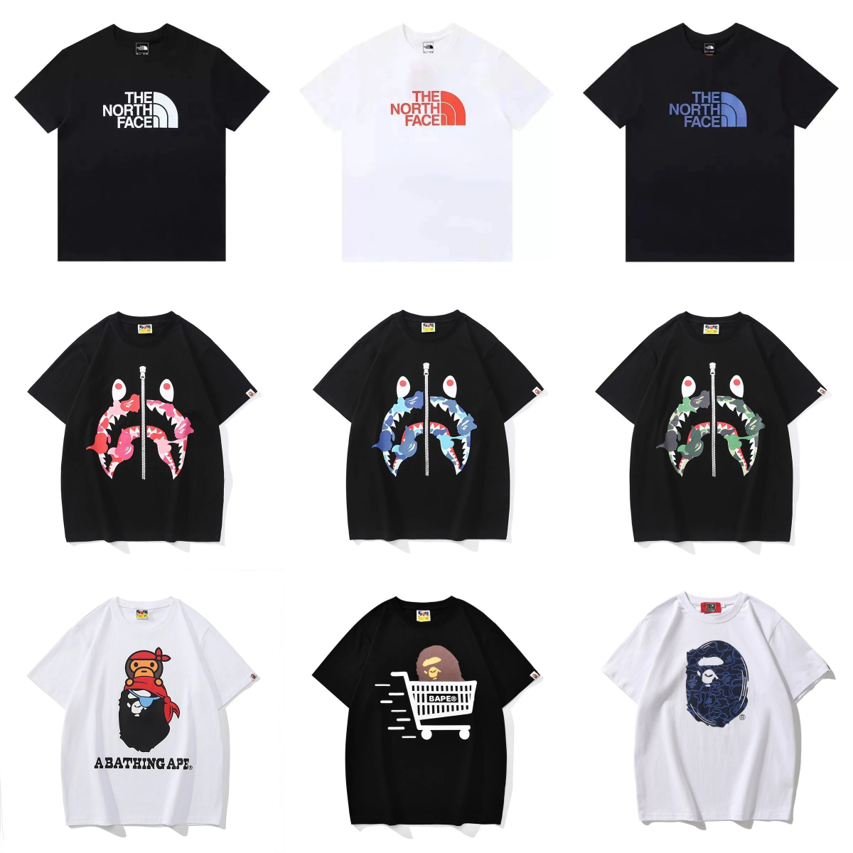 The North Face and A Bathing Ape T-Shirts Collection