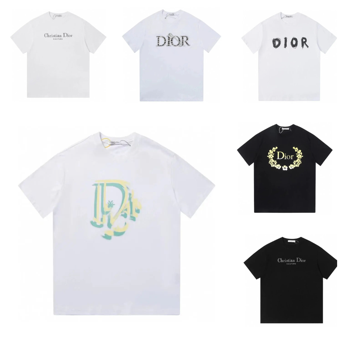 Christian Dior T-Shirts Men's Fashion Logo Print Casual Wear