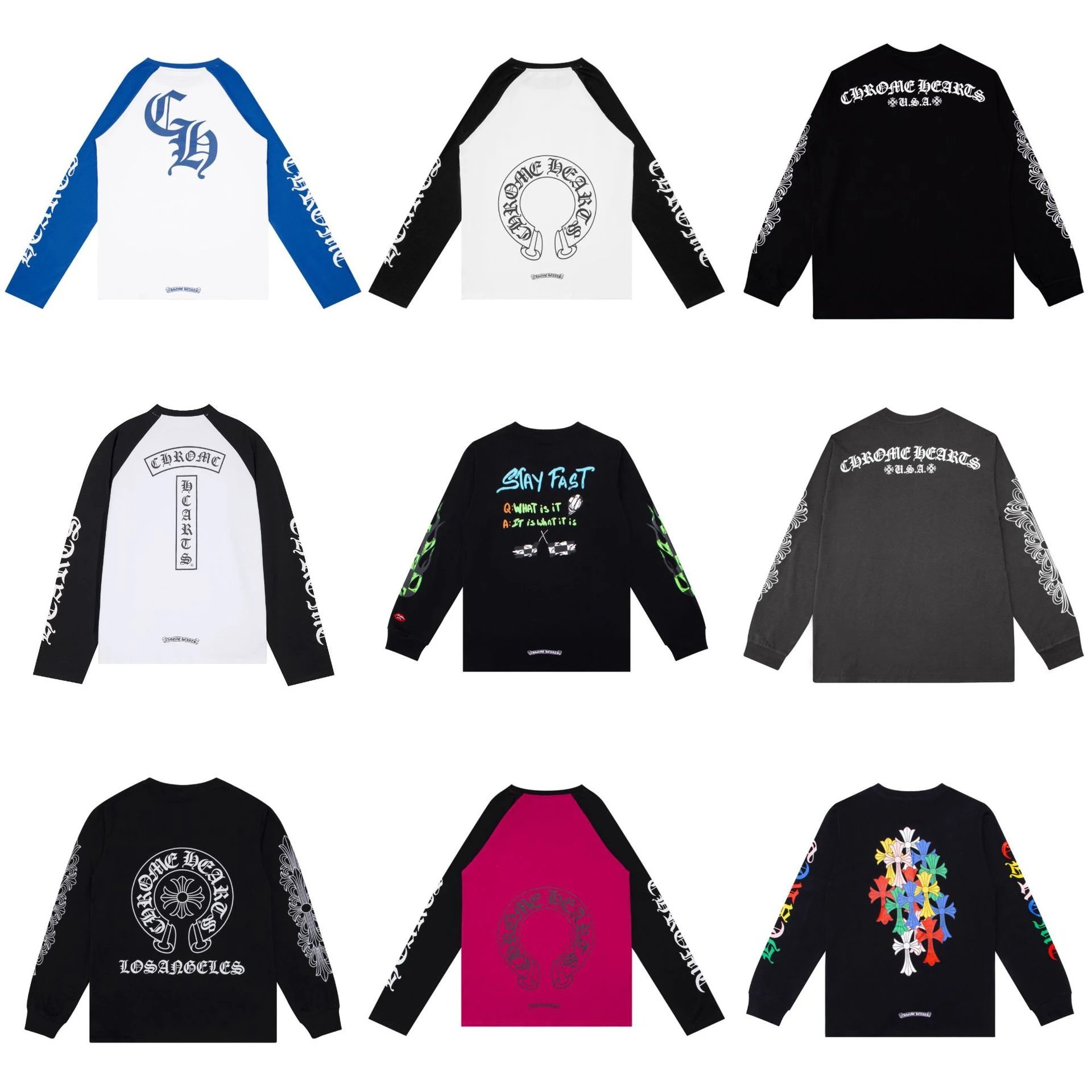 Chrome Hearts Long Sleeve T-Shirts Men's Streetwear Graphic Tees