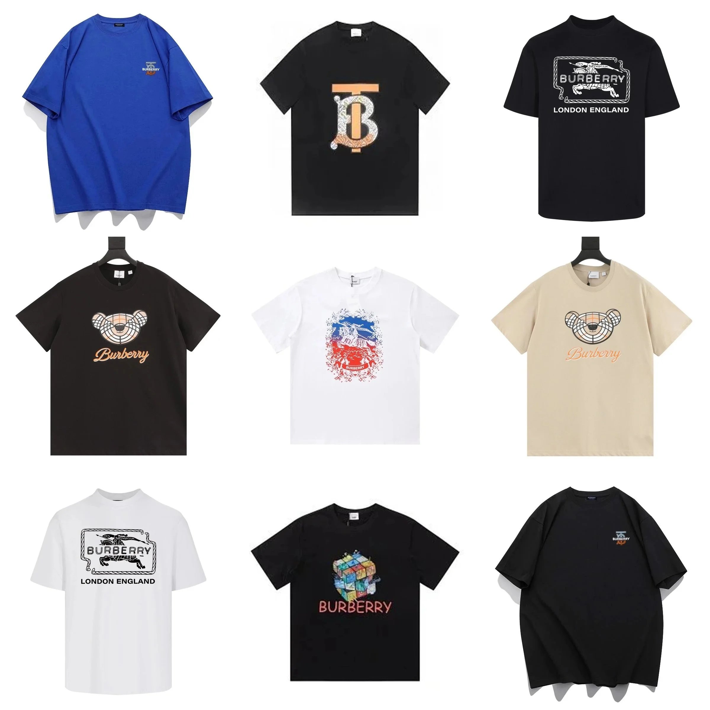 Burberry T-Shirts Men's Fashion Logo Print Casual Tees