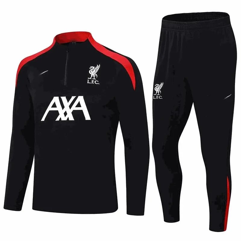 Liverpool FC Training Kit Black Red AXA Sponsorship