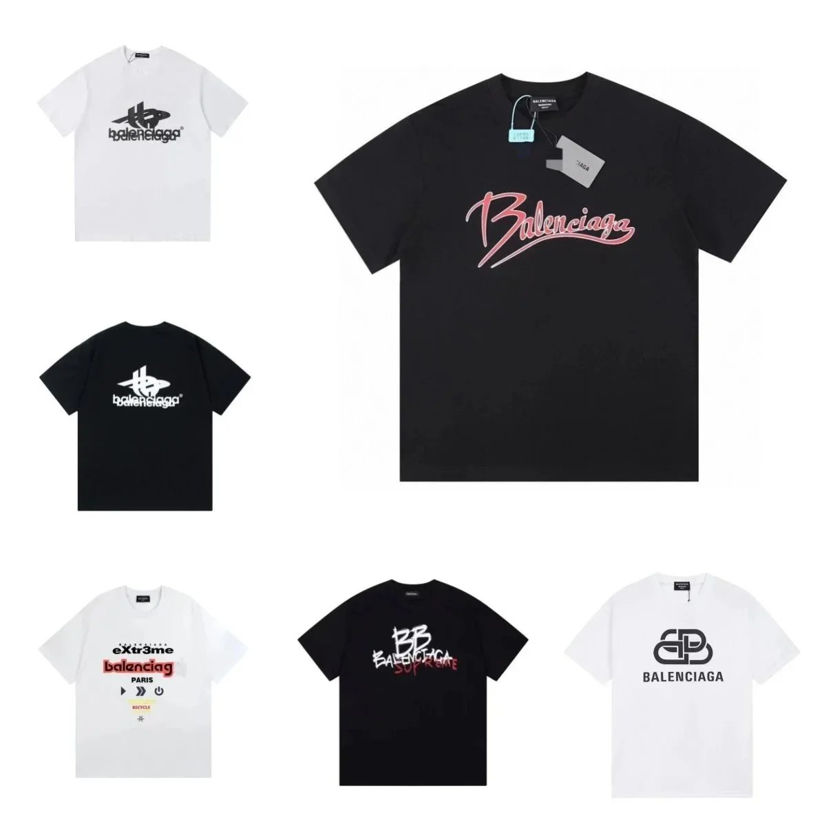 Balenciaga Logo T-Shirt Men's Fashion Streetwear