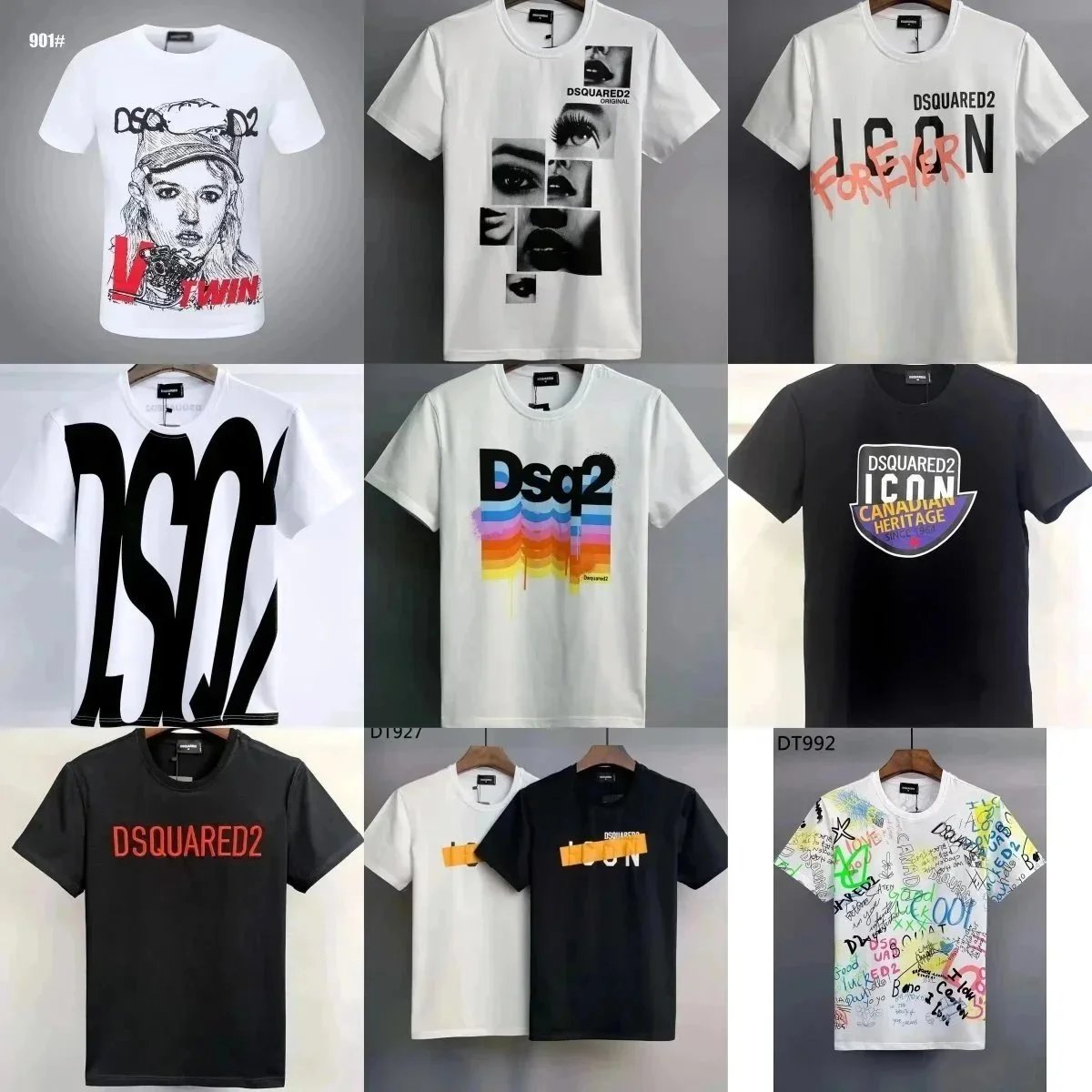 DSQUARED2 Men's T-Shirts Fashion Graphic Print Casual Tees