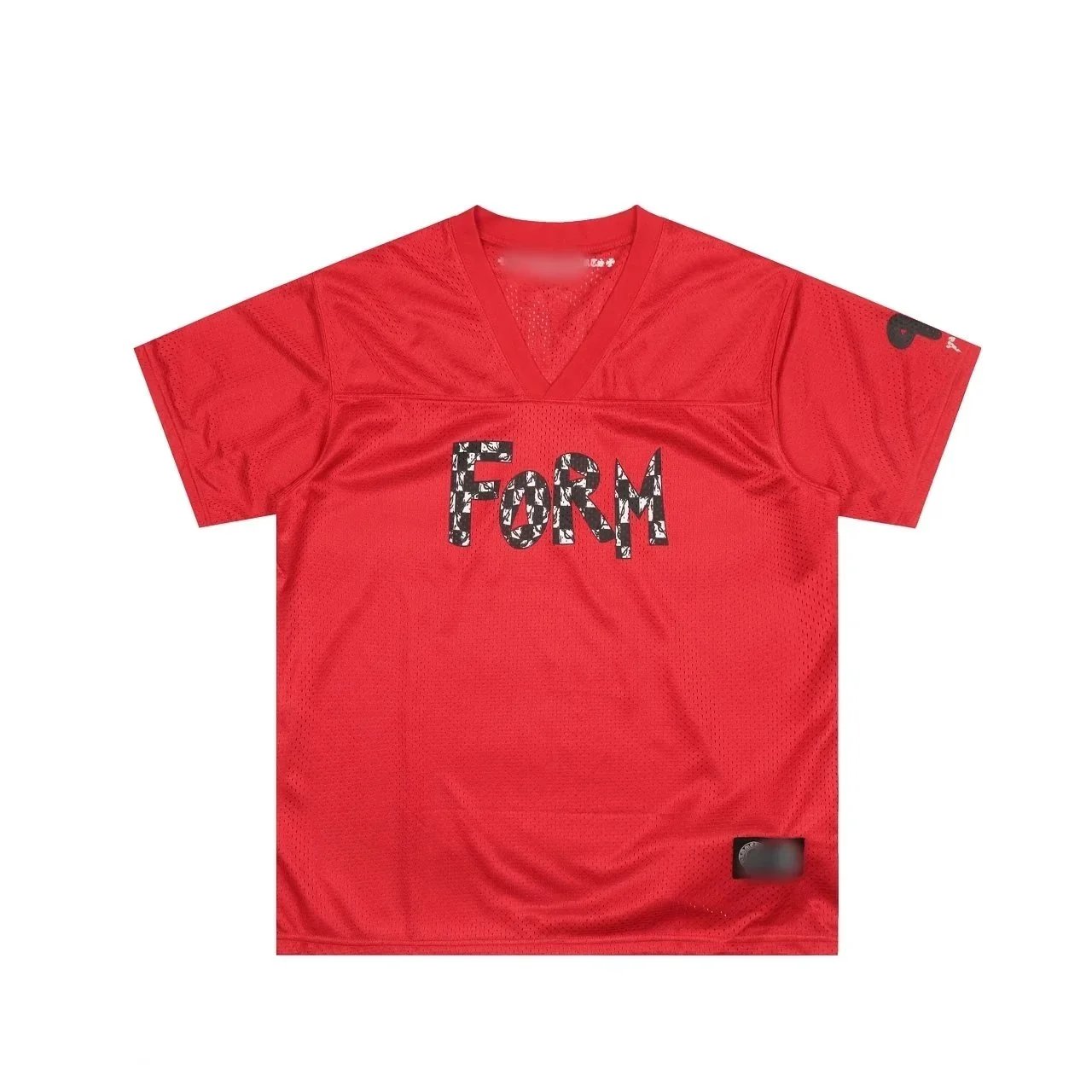 Red FORM Mesh V-Neck T-Shirt