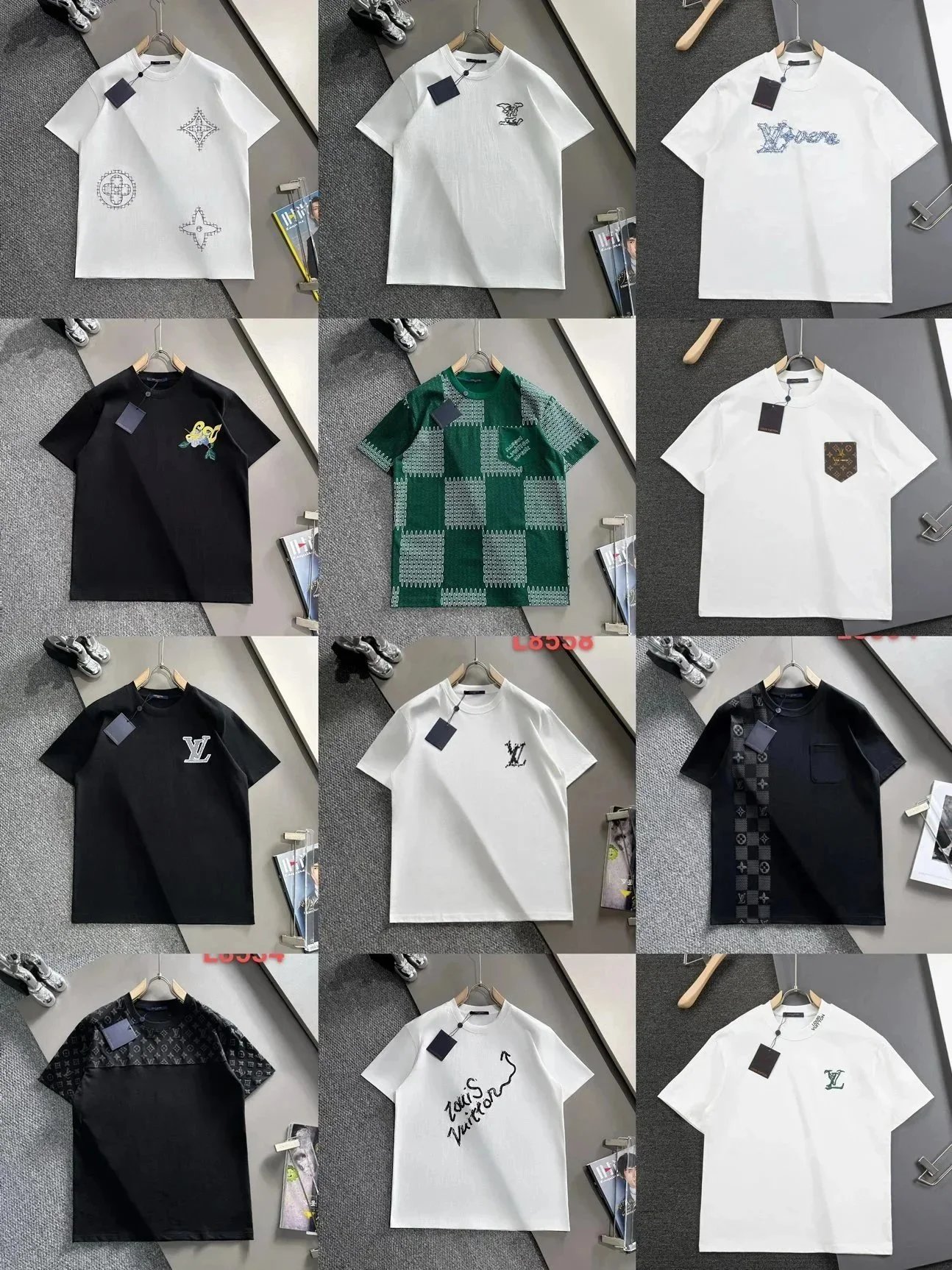 Louis Vuitton T-Shirts Men Fashion Logo Print Casual Tops