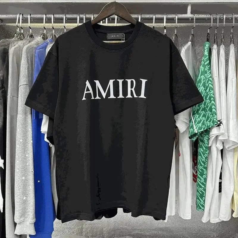 AMIRI Black Logo T-Shirt Men's Fashion Streetwear