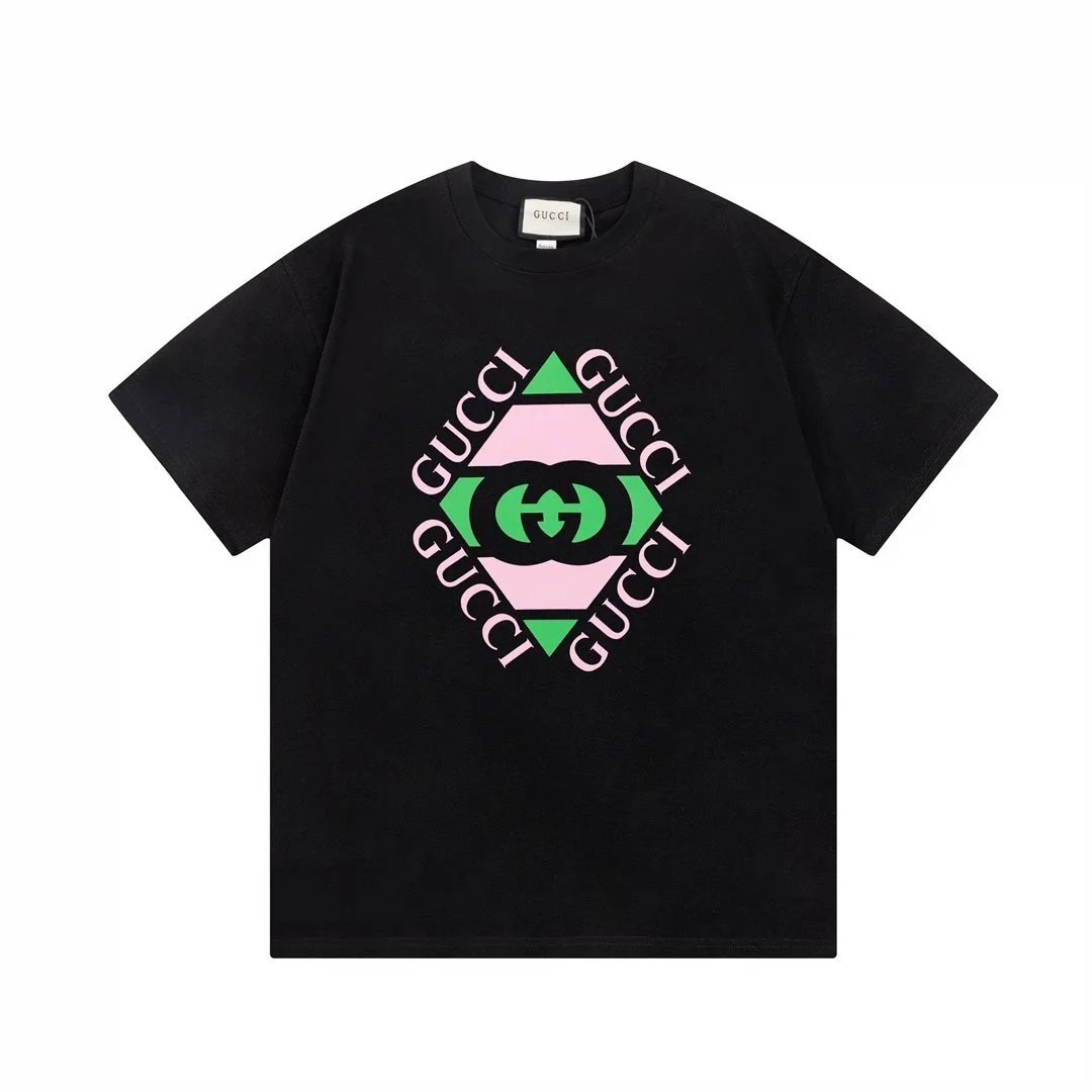 Gucci Black T-Shirt with Logo Graphic Design