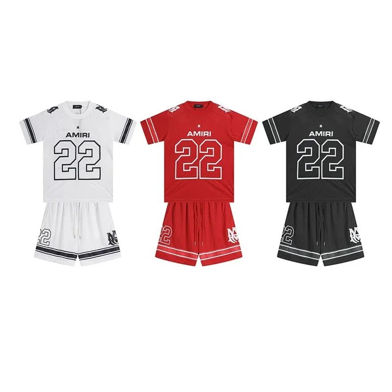 AMIRI 22 Jersey Set for Kids in White Red Black