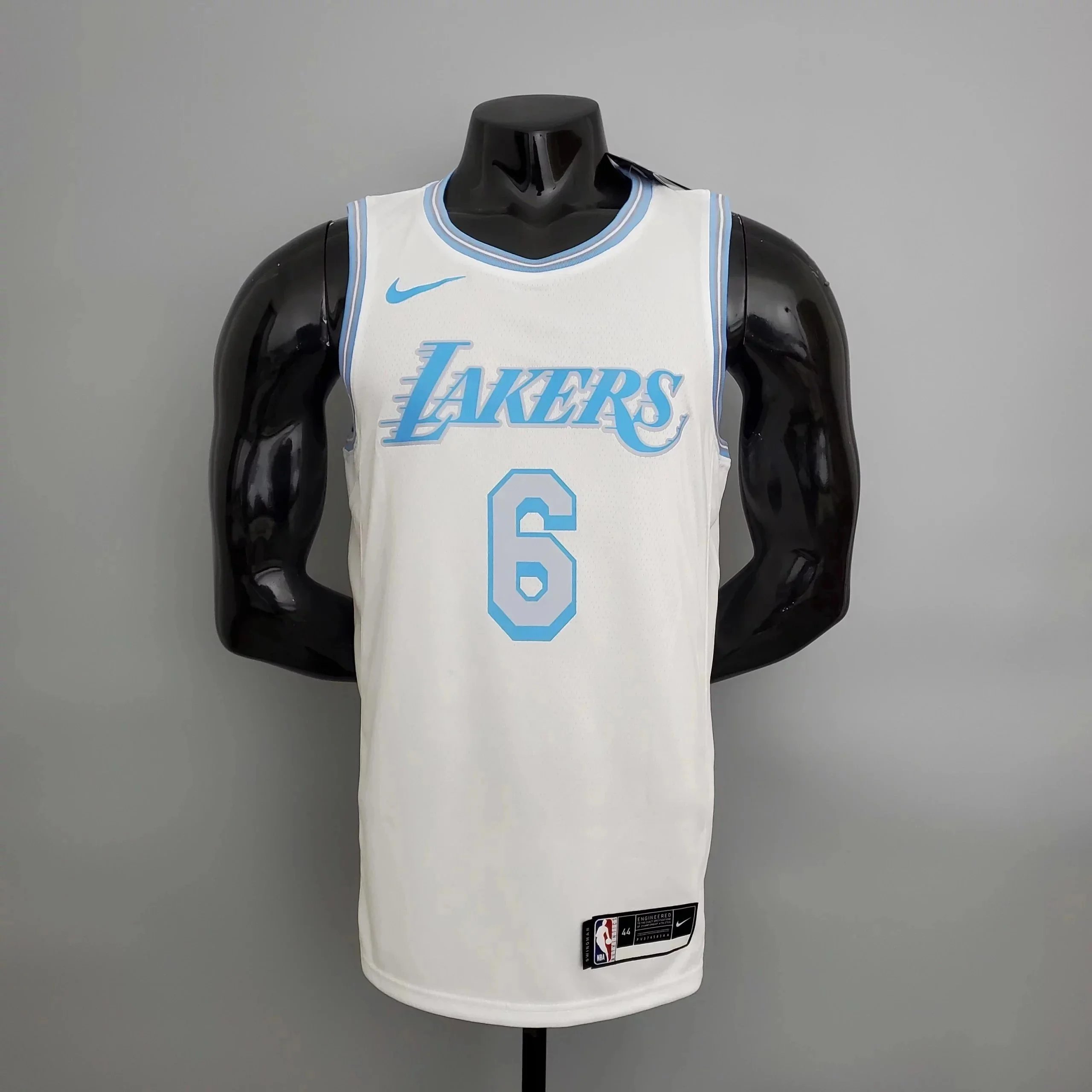 Los Angeles Lakers White Jersey Number 6 Nike NBA Swingman
