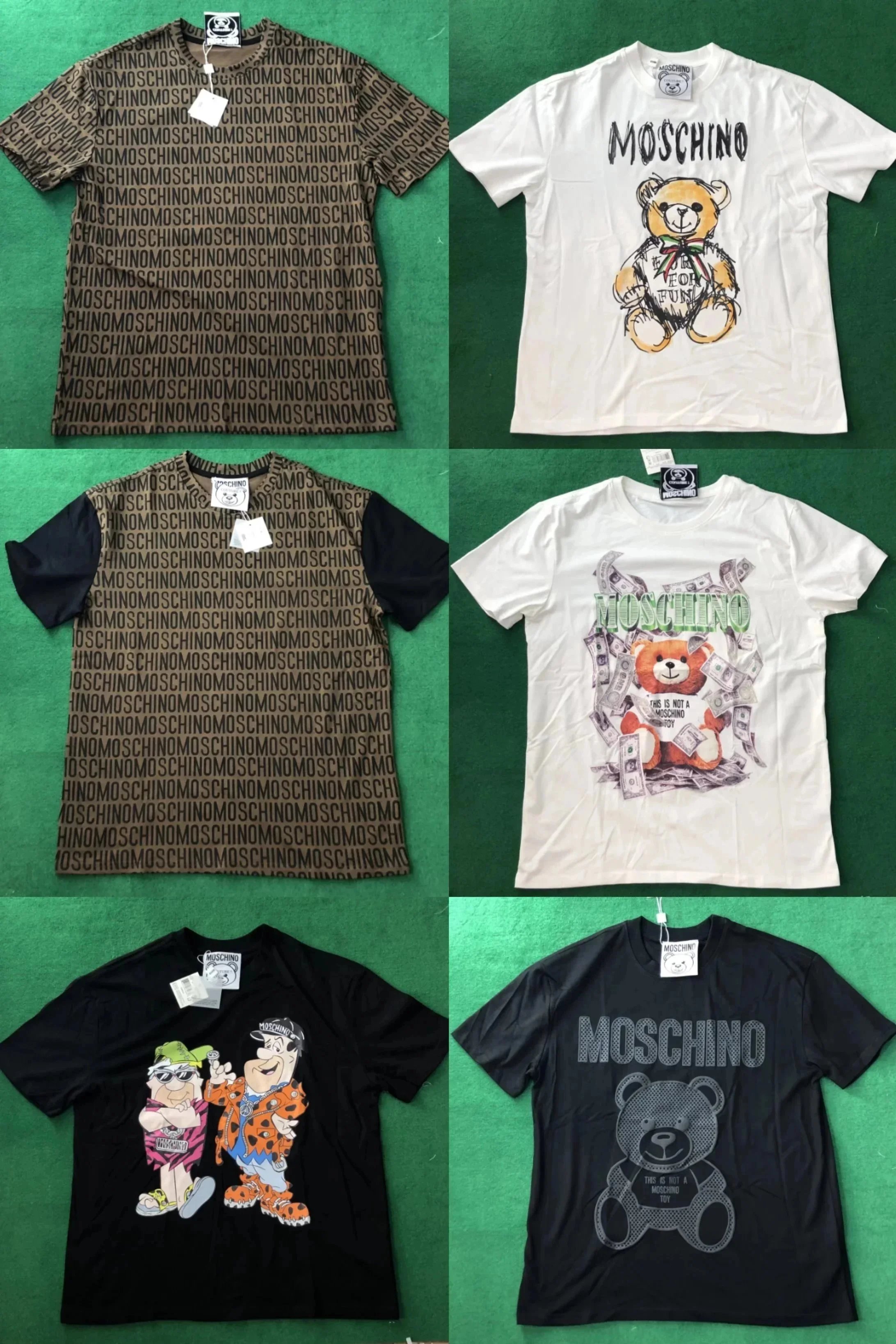 MOSCHINO T-Shirts with Bear and Logo Prints