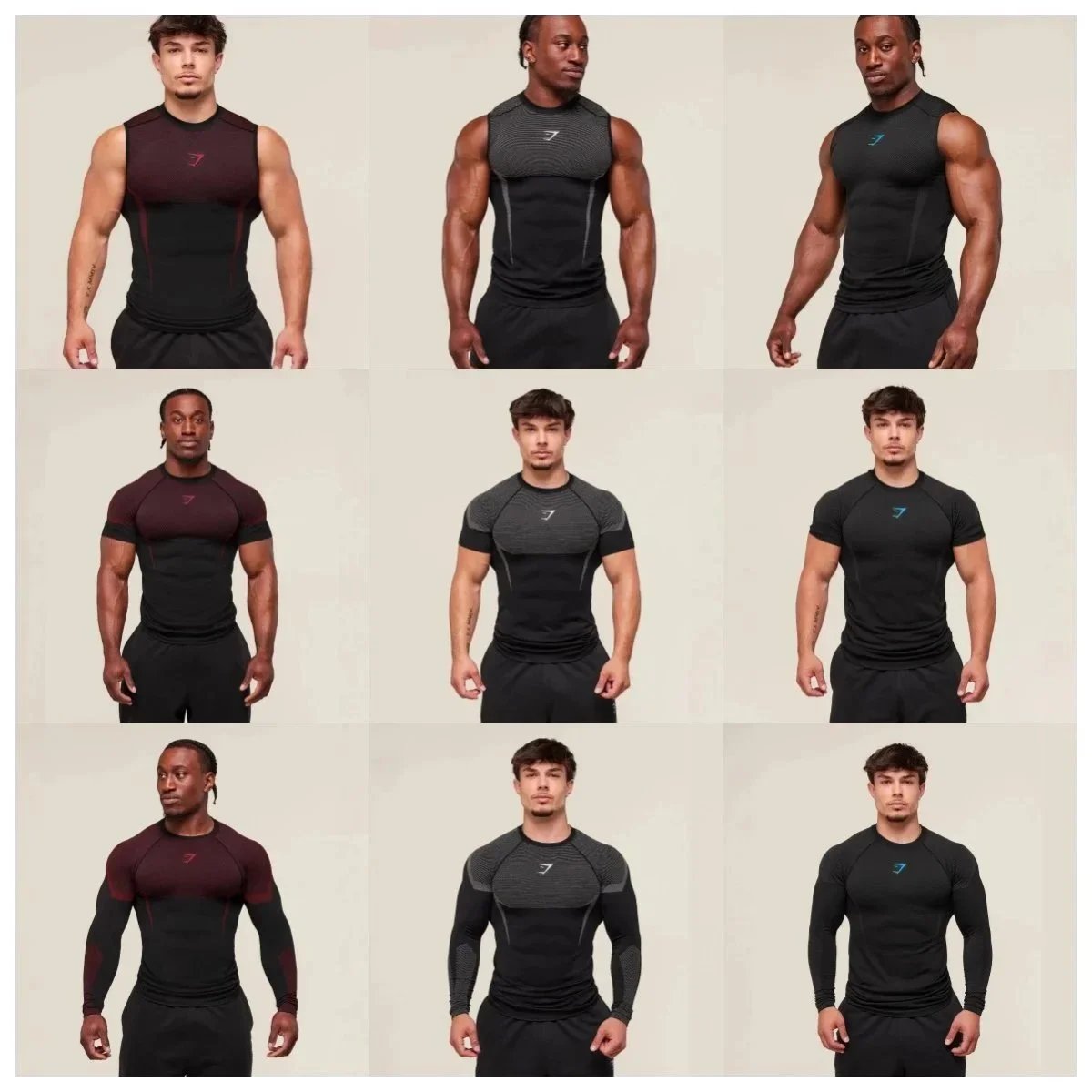 Men's Compression Shirts Sleeveless and Long Sleeve Workout Tops