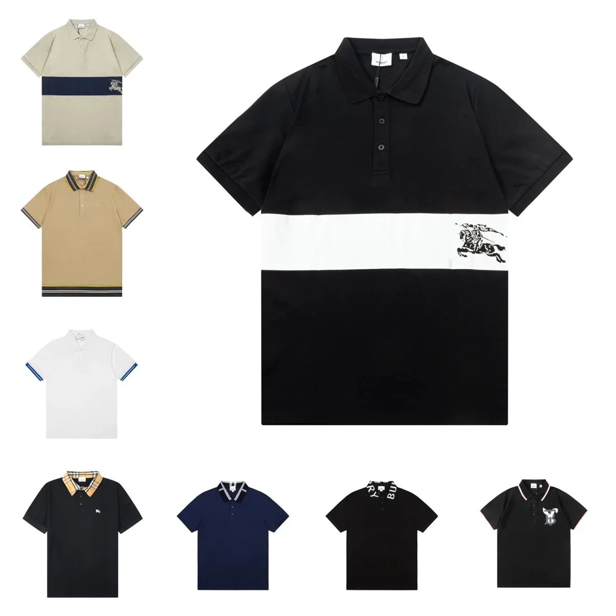 Burberry Men's Polo Shirt with Horse Logo Design