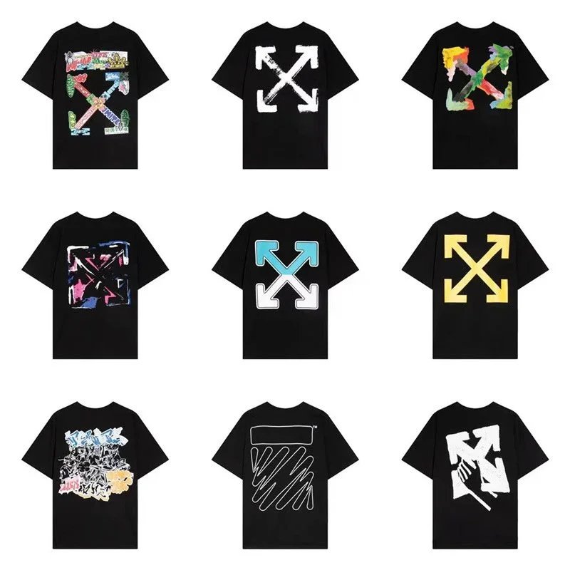 Off-White Arrows Print Black T-Shirt Men Streetwear Fashion