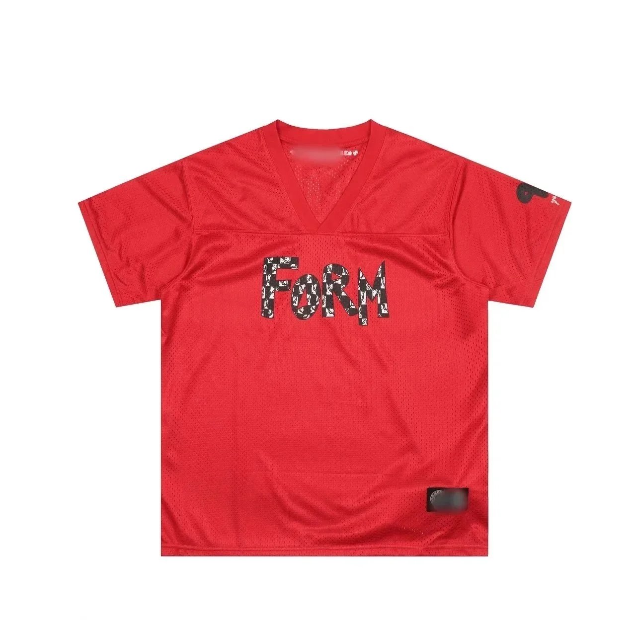 Red FORM Mesh V-Neck T-Shirt