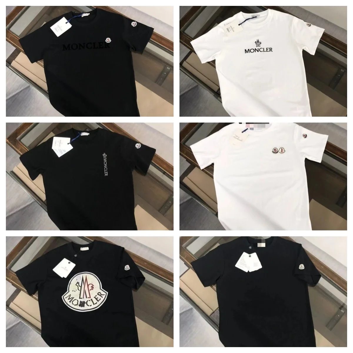 Moncler T-Shirt Men's Cotton Logo Tee Black White