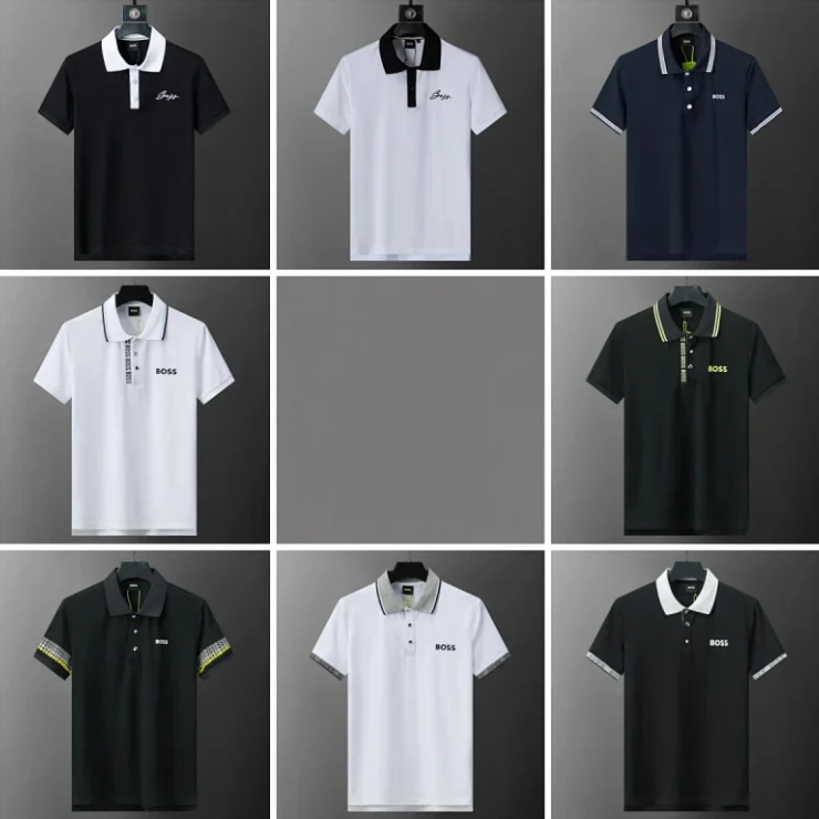 BOSS Men's Polo Shirts Classic Short Sleeve Cotton Sportswear