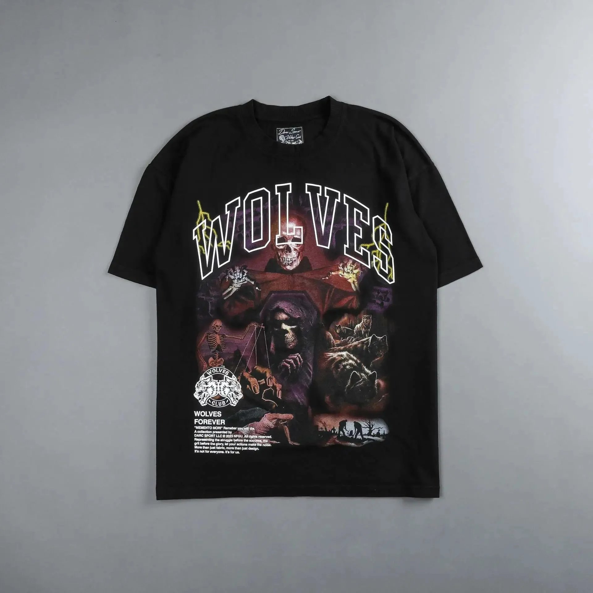 Wolves Forever T-Shirt Black Graphic Design