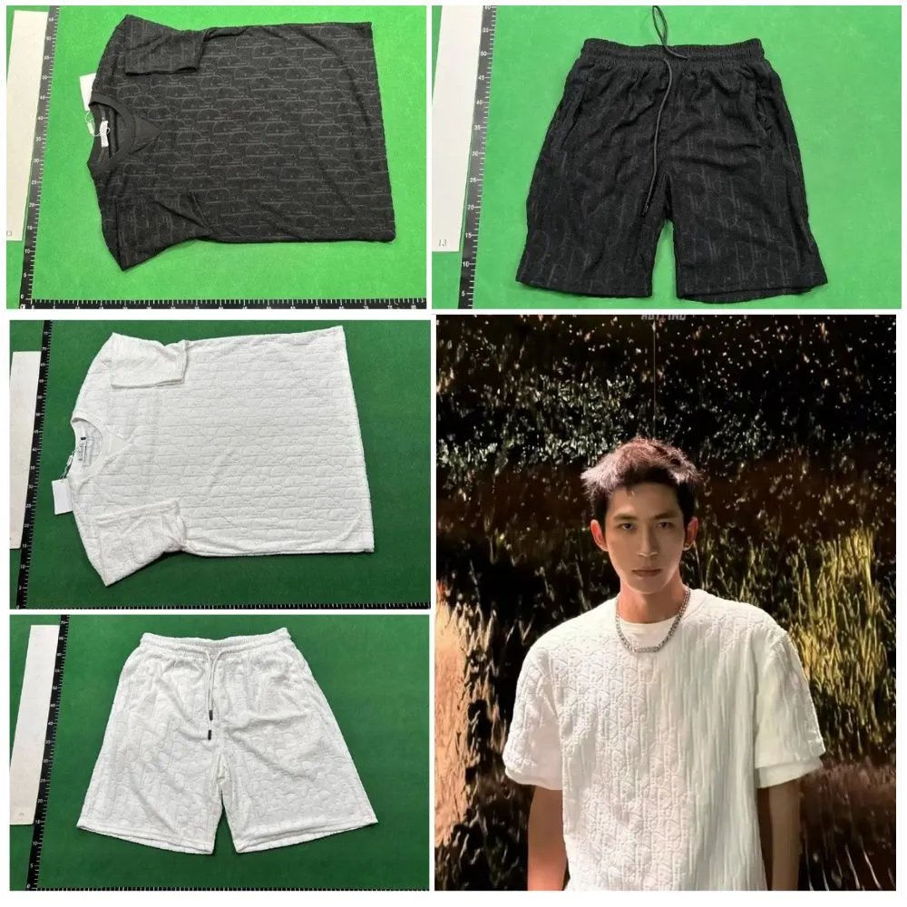 Men's Textured T-Shirt and Shorts Set Casual Summer Outfit