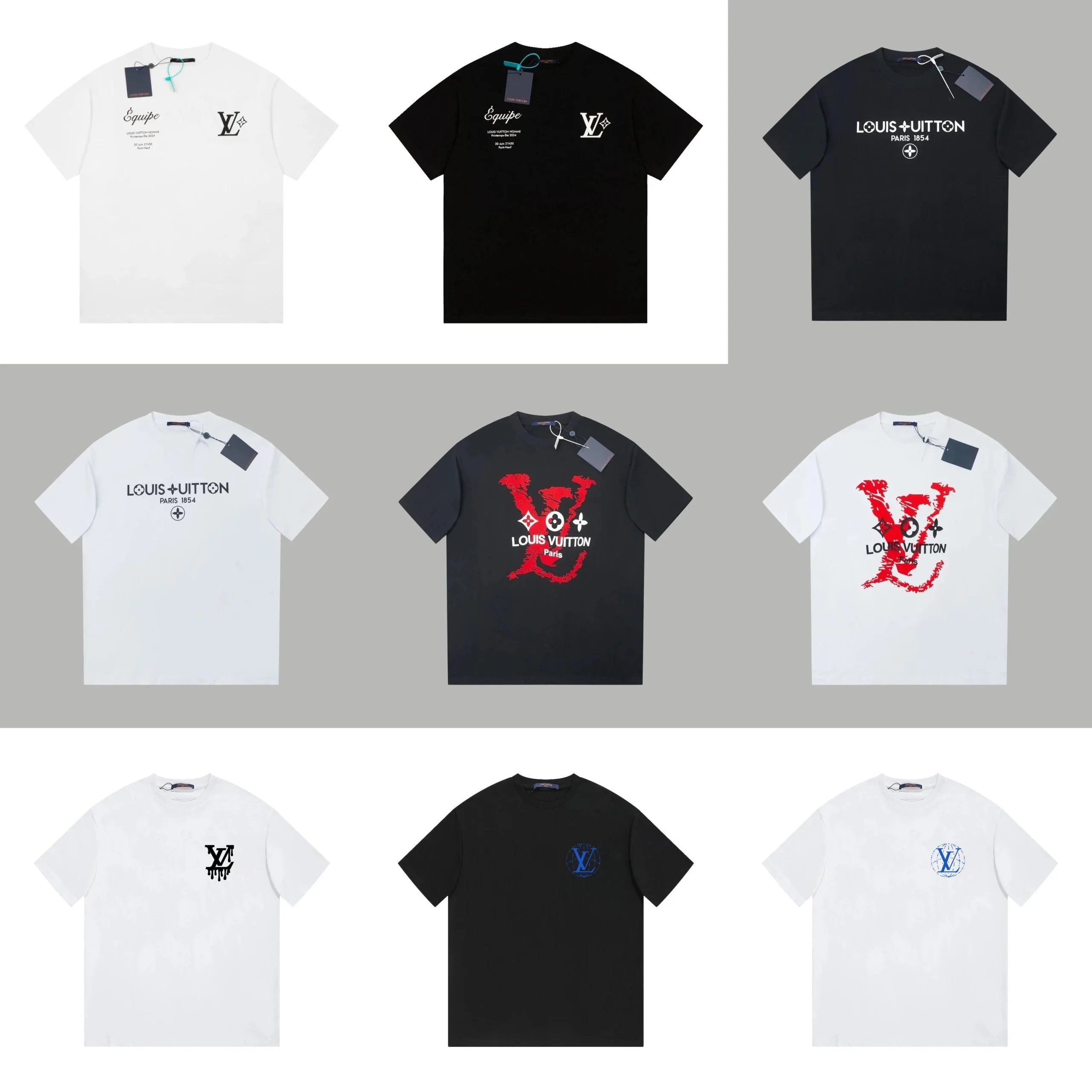Louis Vuitton T-Shirts Men's Fashion Logo Print Casual Tops